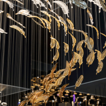 Sales Department sand plate hanging glass sky feather hanging decoration Porch restaurant window ceiling top decoration pendant