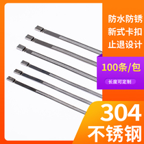 304 Stainless steel cable ties Stepped stainless steel cable ties 10*300 buckle self-locking cable ties
