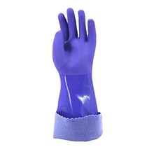 Extra Thick oil-resistant warm rubber plus velvet acid and alkali-resistant gloves latex car wash aquatic plastic durable one velvet clean