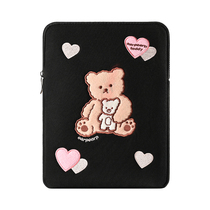 Tablet PC inner bag female cute bear embroidery for iPad10 2 inch protective cover air2 3 pro10 5 Huawei flat bag holding shockproof inner bag 10 8 inch