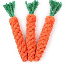 Pet Toys Dog Cat Grill Tooth Tooth Tooth Cotton Cord Weaving Carrot Orange