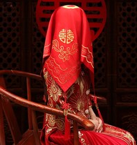 Bride red hijab wedding Chinese style Xiuhe 2021 New Wedding red hijab red gauze ancient wind gauze