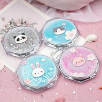 Quicksand small mirror Quicksand makeup mirror net red mini small mirror female cute clamshell double-sided folding small round mirror