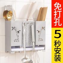 Chopsticks cage chopsticks tube wall-mounted fast-stick shelf home spoon storage box kitchen basket empty holder knife holder