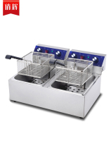 Playful Frying Pan Commercial Electric Fryer Double Cylinder Timed Thickened Large Capacity Electric Fryer Snack Fries Fryer