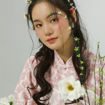 Hibiscus Continues 2022 New Spring Pink Flower Lace Improved Cheongsam Girl Little Young Age Reduction B407