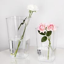 Acrylic transparent waking flower barrel flower shop special home flower raising flower barrel high barrel plastic loaded with flower flower arranging supplies