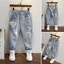 Boys and boys thin autumn wear spring 2021 childrens new boy trousers autumn jeans