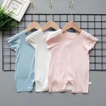 Baby with no trace conjunction clothes Model newborn pyjamas spring and autumn baby short sleeve hackdress