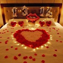 Proposal layout indoor package confession hotel room indoor ins style hotel supplies romantic bed ritual feeling