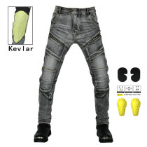 Motorcycle jeans Retro casual wrestler - resistant waterproof knife - watering jeans Kefla locomotives anti - tear - up water wash elastic pants