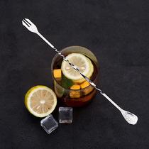 Stainless steel one-spoon coffee mixing spoon household tableware long handle spoon double-headed small soup spoon Fork