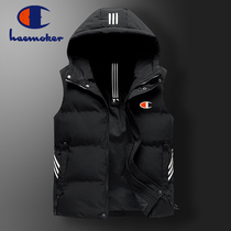 Champion sports brand men and women autumn and winter down cotton hooded horse jacket jacket windproof warm wild wild vest
