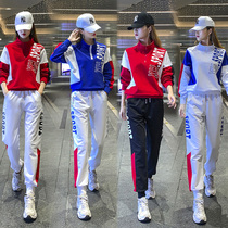 2021 Autumn and Winter Yang Liping Square Dance Clothing Tracing Dance Leisure Sports Set Contrast Dance Clothing Plus Velvet Loose Loose