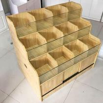 Coffee bean grain store grain rack Transparent bamboo rice display cabinet Shopping mall store dried fruit cabinet Dried fruit rack Food rack display cabinet