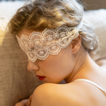 Blindfold dark throat flirting lace transparent couple mask bed passion mysterious teasing
