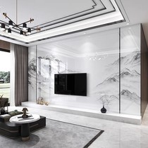 Bamboo and wood fiber integrated wall panel TV background wall modern simple living room imitation marble stone wall panel film and television wall