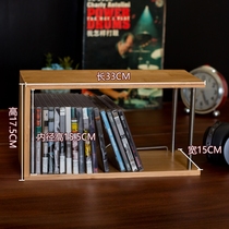 CD disc storage rack bookcase cassette decoration rack Desktop home flat storage box Book file a4 album wooden