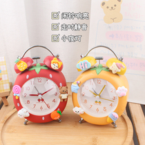Alarm clock students use young girls heart children cartoon small alarm clock girls get up and god instrumental clocks mute guys night lights