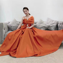 Toast dress bride 2021 new spring and summer design sense niche socialite small man banquet temperament evening dress woman