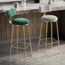 Nordic bar chair simple light luxury home golden bar stool high chair bar chair backrest front desk stool iron art