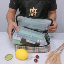 Rectangular lunch box insulation bag Oxford cloth huang plate lunch bag students portable bag   bag hot sell