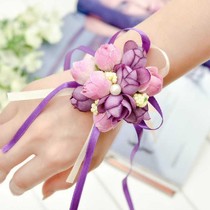 Wedding supplies bride wrist flower Korean wedding simulation dance fabric bridesmaid sister bracelet flower