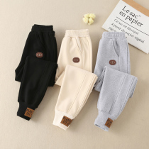 Girl Pants Spring Autumn 2022 Foreign Air Outwear Spring Plus Suede Childrens Pants Tide Girl Casual Boy Sports Pants