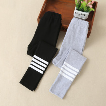 Girl Beats Bottom Pants Spring Autumn 2022 New Spring Dress Outside Wearing Foreign Air Trendy Great Boy Black Thin Suede Children Pants