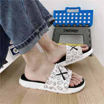 National Tide New Slippers Mens Wave Summer Personality Lovers Non-slip Soft Bottom Home Outdoor Beach Deodorant Slippers Tide