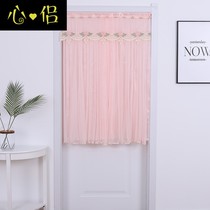 Household gauze half curtain bedroom decoration pink lace double half curtain windshield partition curtain non-perforated curtain