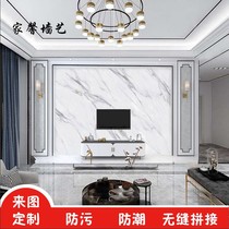 Light TV background wall light luxury bamboo wood fiber integrated board seamless splicing wall panel decorative buckle quick installation