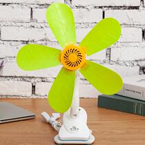 Small fan clip type can shake the head dormitory upper shop office countertop soft leaf clip fan mute table table plug micro-shape