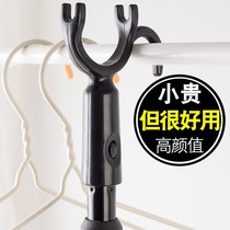Telescopic support clothes rod Household extended clothes drying fork pick clothes fork clothes stick big fork take clothes rod black clothes hanger rod fork