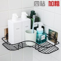 Punch-free corner rack toilet hanger kitchen thickened stainless steel metal toilet bathroom adhesive wall tripod