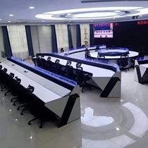 Monitoring console work table curved customized dispatching table multi-joint wooden conference table inlaid double splicing
