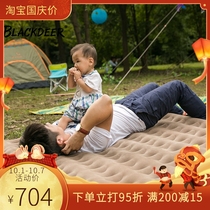Black deer outdoor camping inflatable bed built-in air pump mattress double three portable moisture-proof air cushion thick sleeping mat