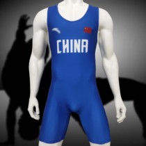 Blue fitness jumpsuit wrestling uniform weightlifting uniform squat clothing daily training competition uniform can be printed