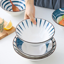 Ceramic tableware Modern household large soup bowl Hotel Japanese restaurant hat bowl Net red instant noodle bowl Ramen bowl