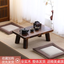 Kang table rural household meals on the tatami bed small table tea table small tea table floating window light luxury wind