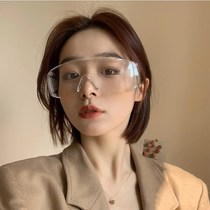 Goggles protective glasses female wind-proof transparent glasses flat light anti-fog anti-droplets dust-proof sand-blocking riding men