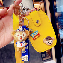 Simple cartoon large capacity card set with hanging neck cute access card bus student receiving card hipster card bag