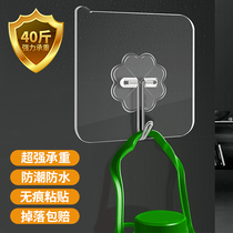 Hook-free perforated powerful viscose door rear hanger clothes hanger clothes towel kitchen transparent and no-stick adhesive hook
