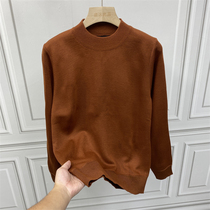 Daomu produced ~ sweater mens black slim fit autumn and winter thin sweater Korean version trend mens bottoming shirt