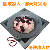 Grilled Brazier cast iron pot old oven burning firewood fire traditional charcoal charcoal grilled Brazier heating stove rural household winter