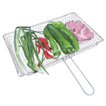 Barbecue clip net Pure stainless steel baking clip Household skewer tools Grilled vegetables grilled fish beat bold encrypted mesh