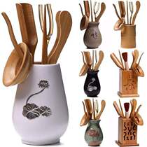 Kung Fu tea set accessories tea ceremony six gentlemen whole set solid wood teaspoon bamboo tea shovel tea spoon