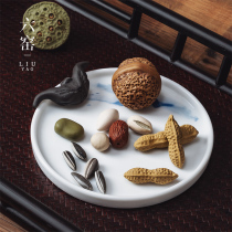 Purple sand tea pet piece can be simulated walnut peanut melon boutique tea play Zen creative play