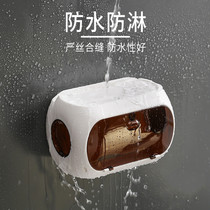 Suction wall type waterproof tissue rack Wall Plastic tissue box toilet storage rack no trace-free hole