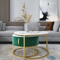 Nordic light lavish marble round tea table Composition Jane about small family type net red small tea table Living room Home tea table Table